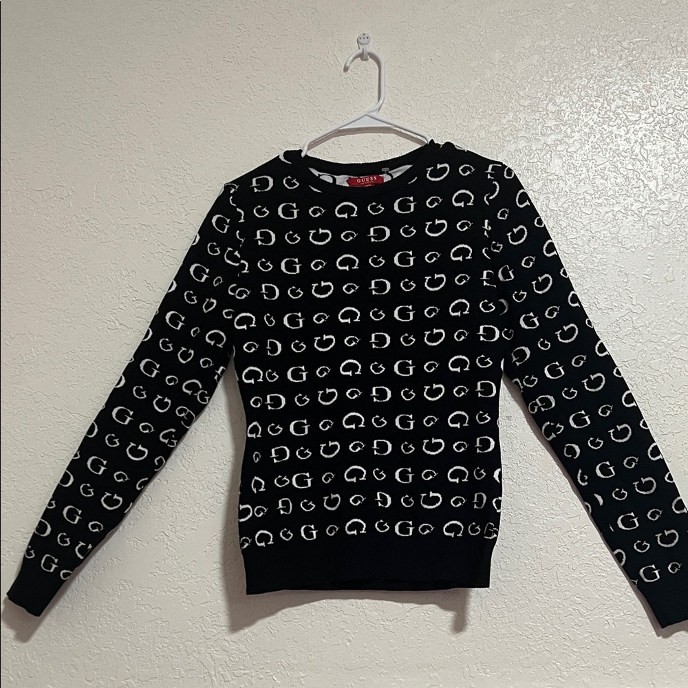 Guess Black and White Patterned Women's Sweater
